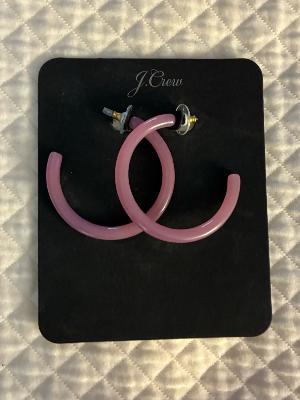 J. Crew Lavender Resin Hoop Earrings